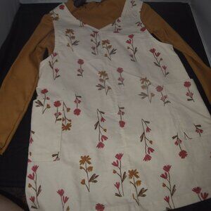 Carter's Child of Mine Toddler Girl Dress, 2-Piece gold and beige 4T nwt